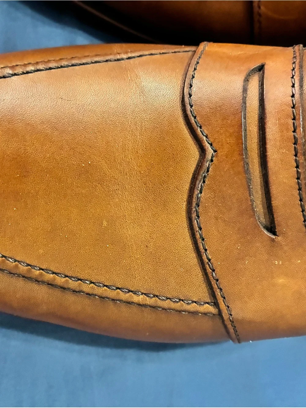 Allen Edmonds Cognac Leather Penny Loafers 10 1/2”